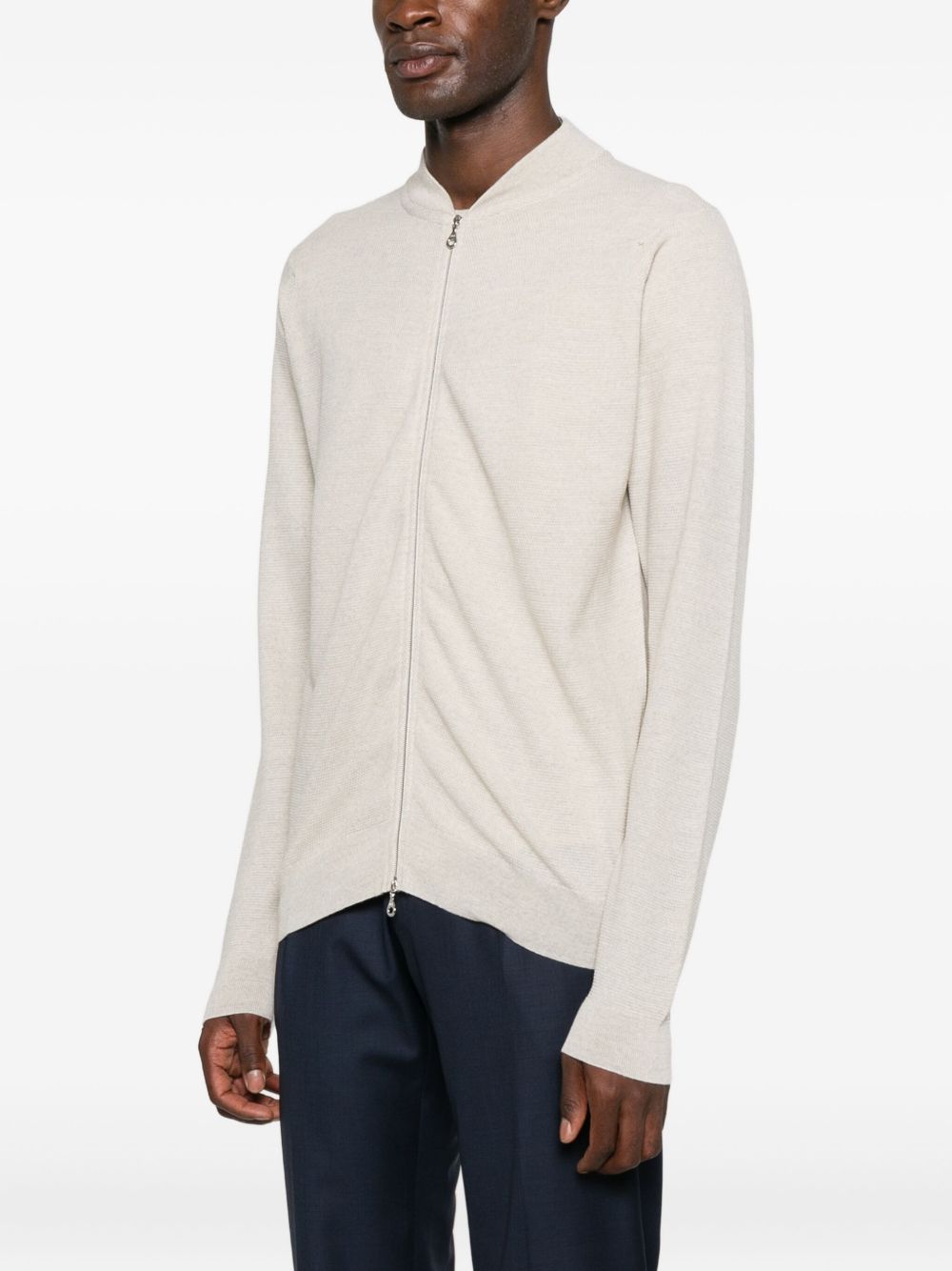 Bomber con zip in grigio John smedley - uomo 