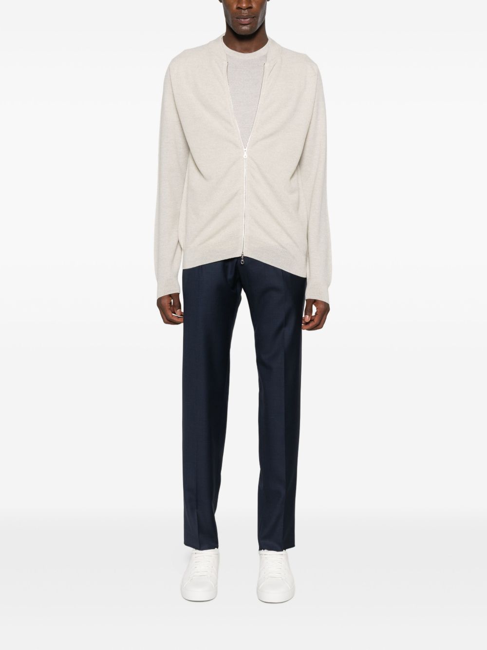 Bomber con zip in grigio John smedley - uomo 