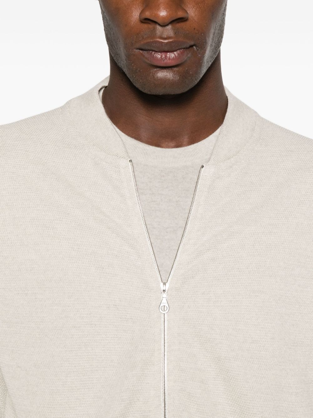Bomber con zip in grigio John smedley - uomo 