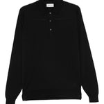 Polo a maniche lunghe in nero John smedley - uomo 