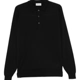 Polo a maniche lunghe in nero John smedley - uomo 