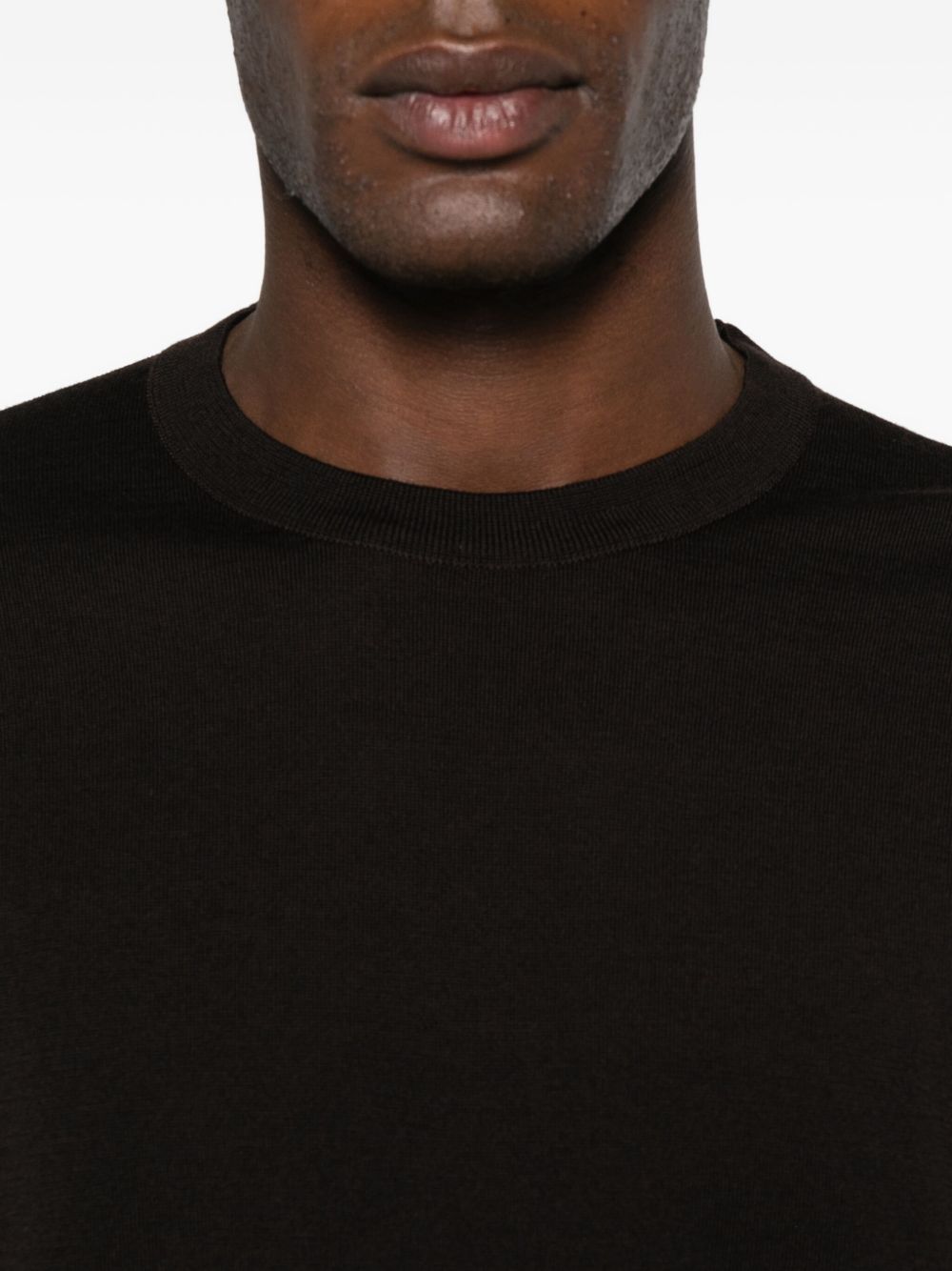 T-shirt in maglia marrone scuro John Smedley - uomo 