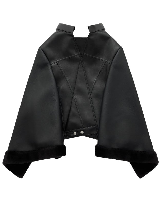 Mantella in ecopelle in nero Junya Watanabe - donna 