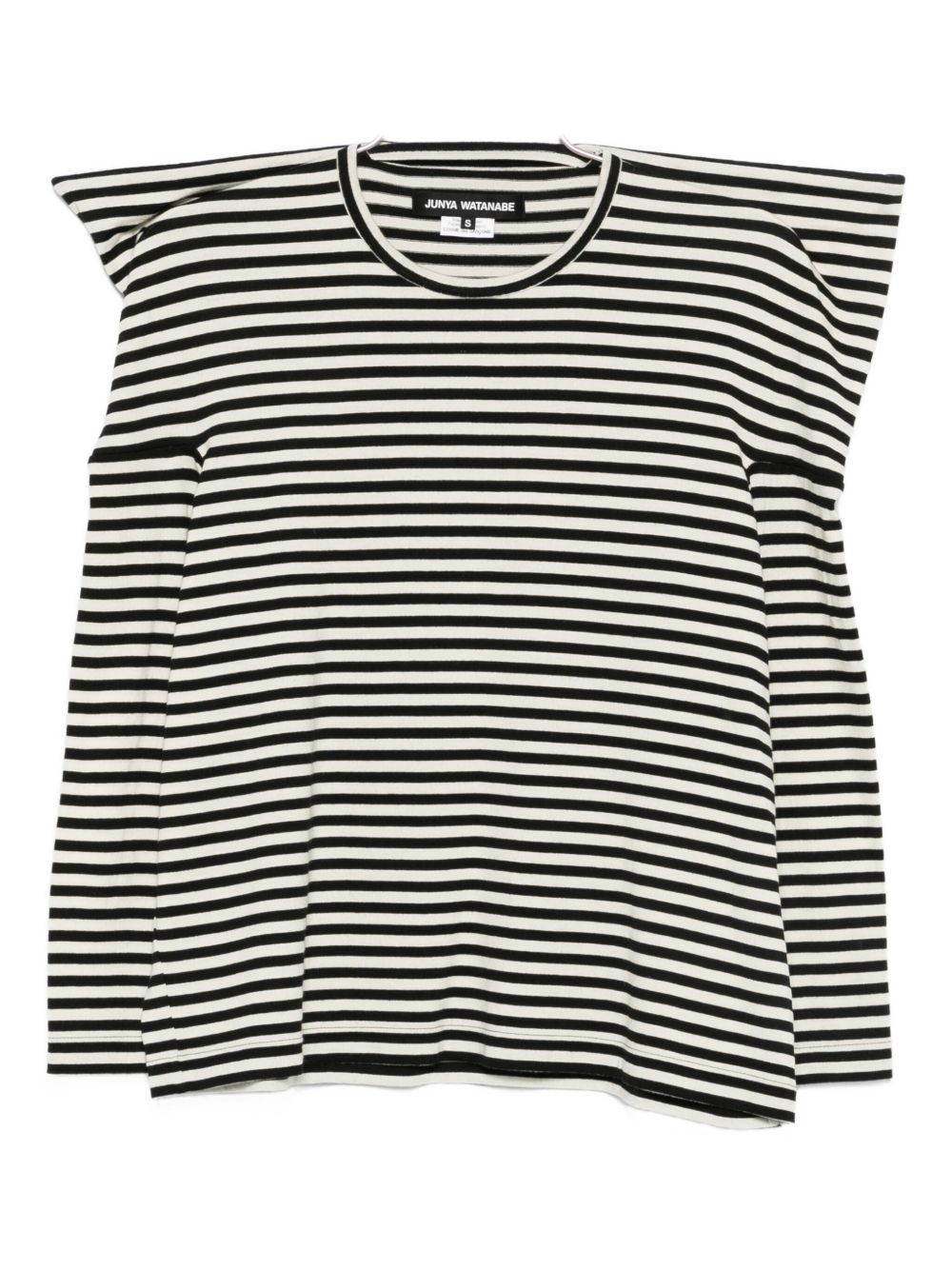 Top a righe con spalle oversize in bianco e nero Junya watanabe - donna 