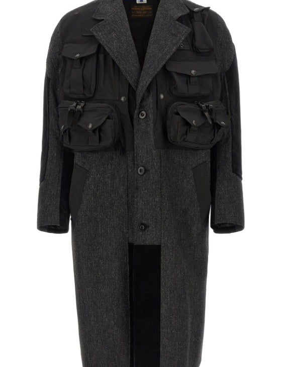 Cappotto patchwork Filson in nero  Junya Watanabe - uomo 