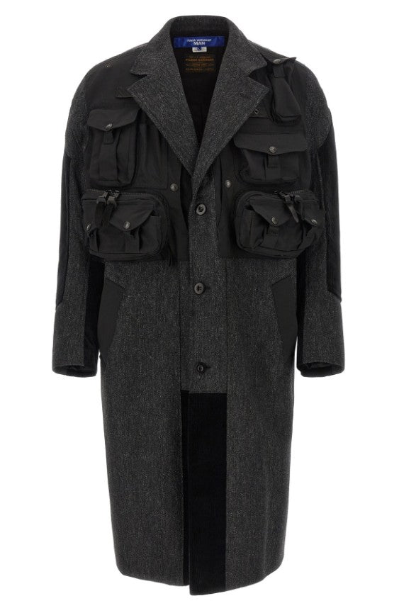 Cappotto patchwork Filson in nero  Junya Watanabe - uomo 