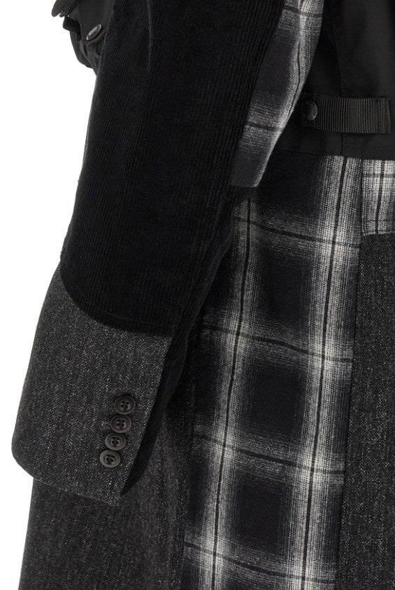 Cappotto patchwork Filson in nero  Junya Watanabe - uomo 