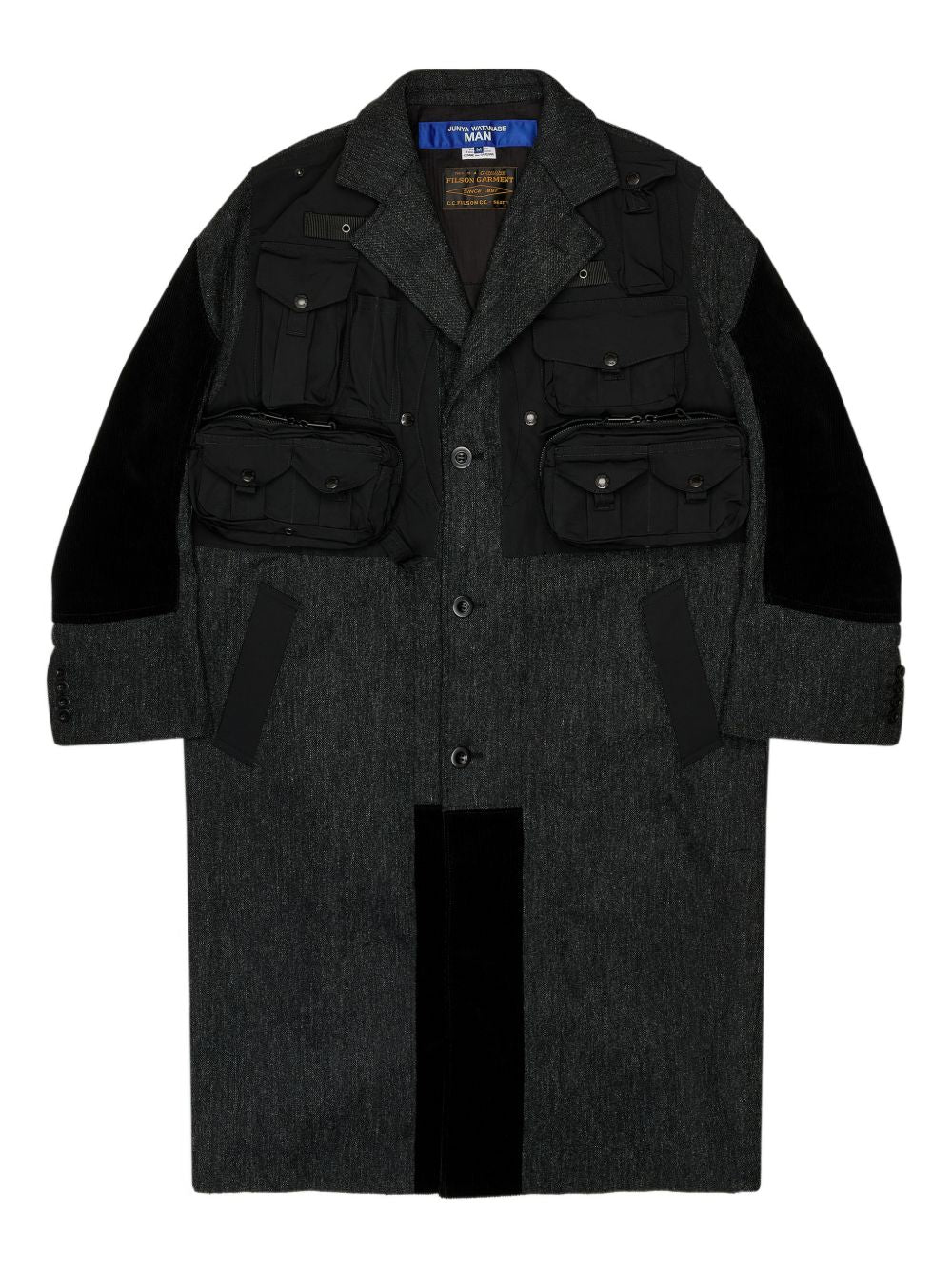 Cappotto patchwork Filson in nero  Junya Watanabe - uomo 