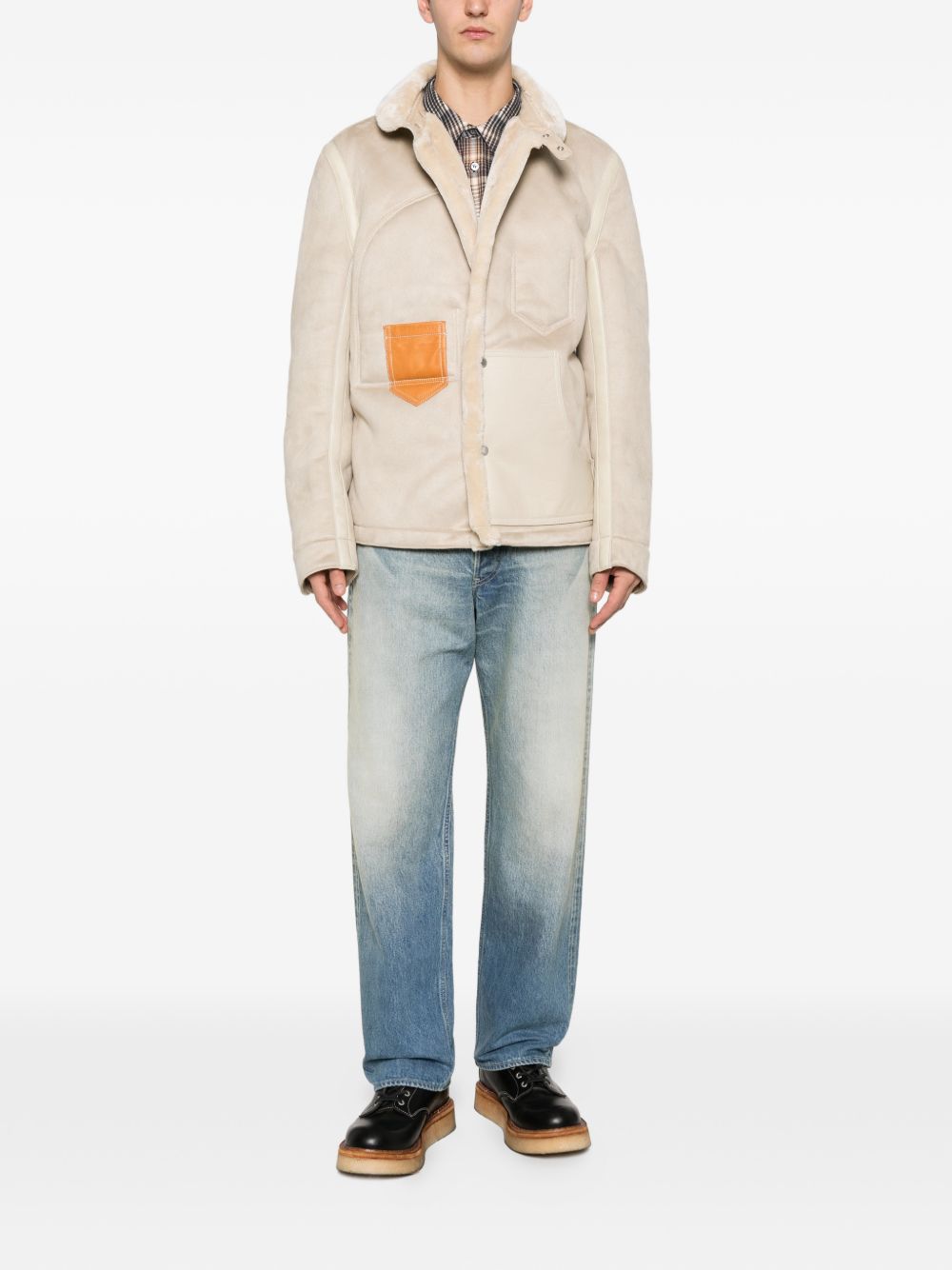 Giacca a pannelli con tasce in beige Junya watanabe - uomo 