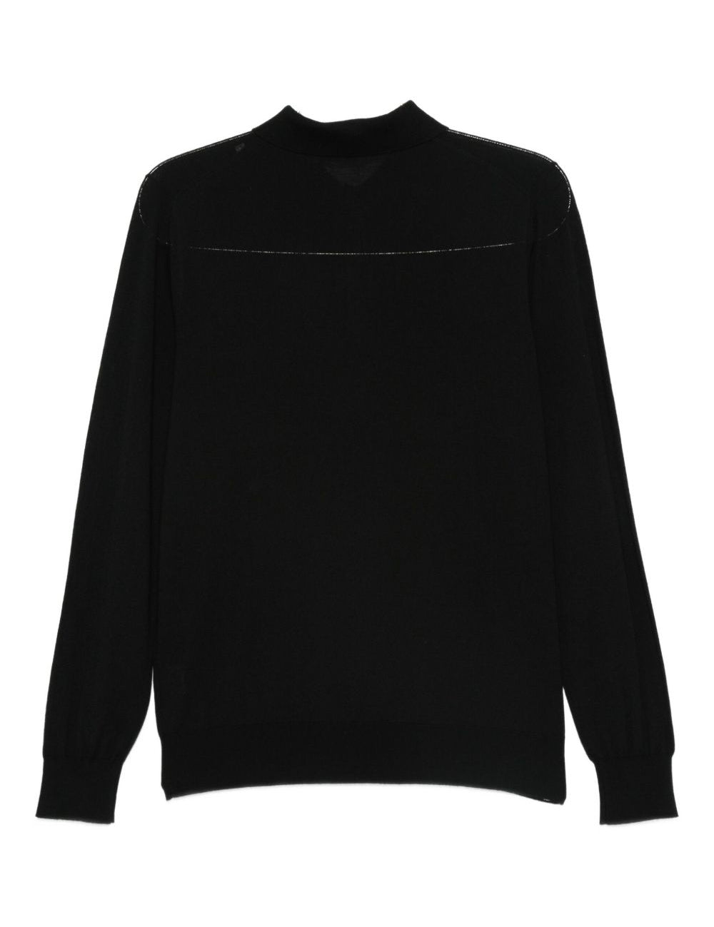 Maglione con colletto stile polo in nero Kangra - uomo 