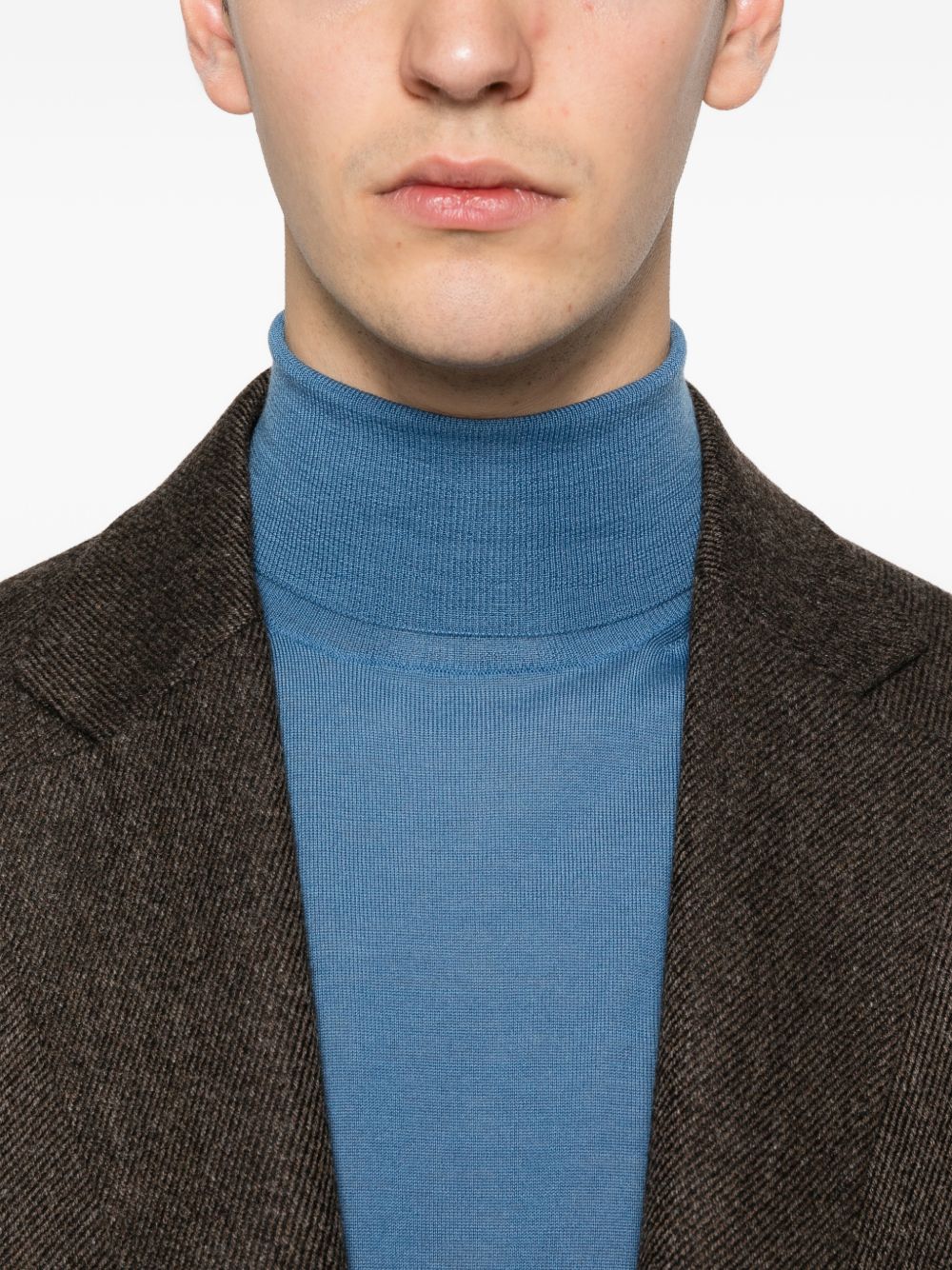 Maglione a collo alto in blu Kangra - uomo 