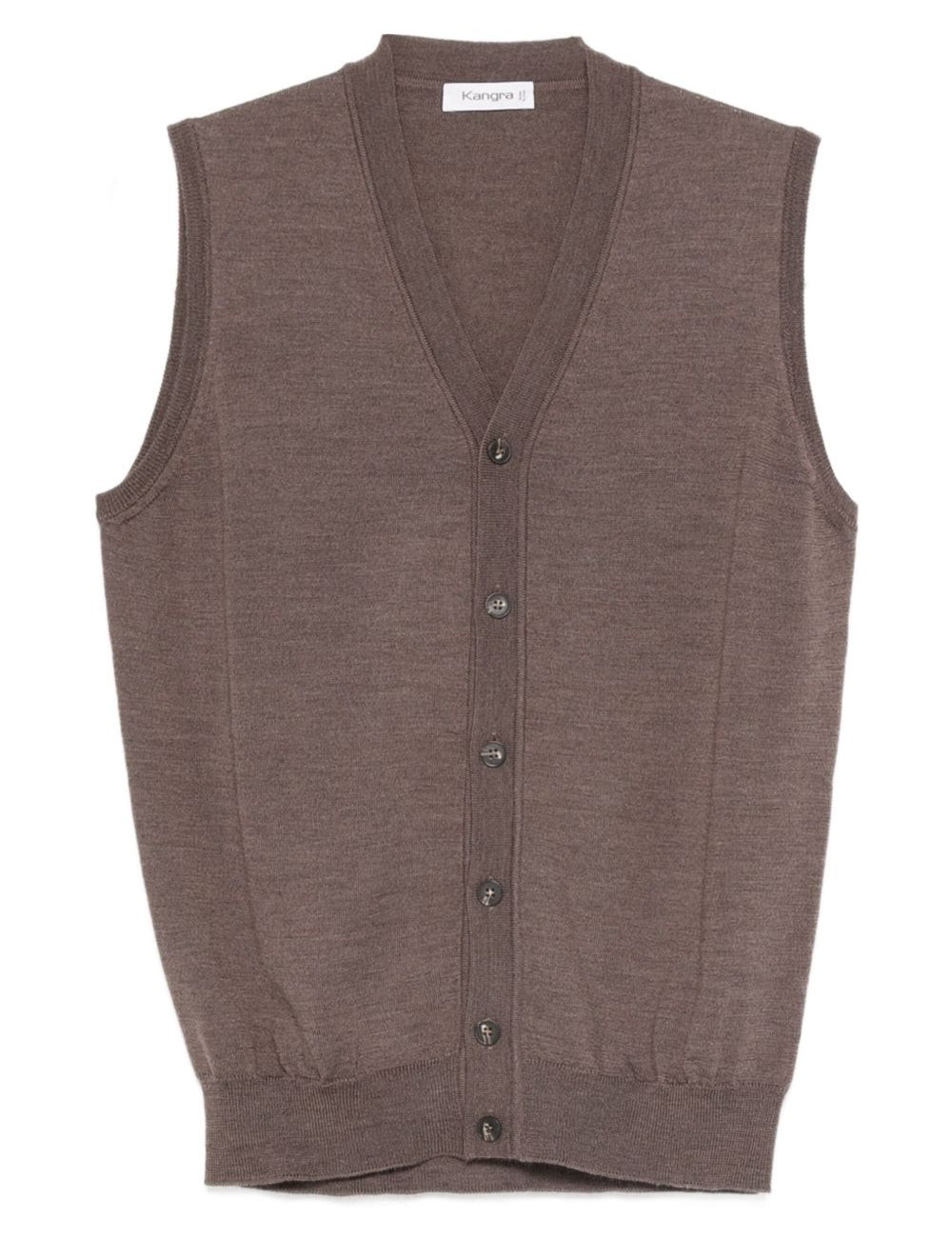 Gilet con lavorazione a maglia in marrone Kangra - uomo 