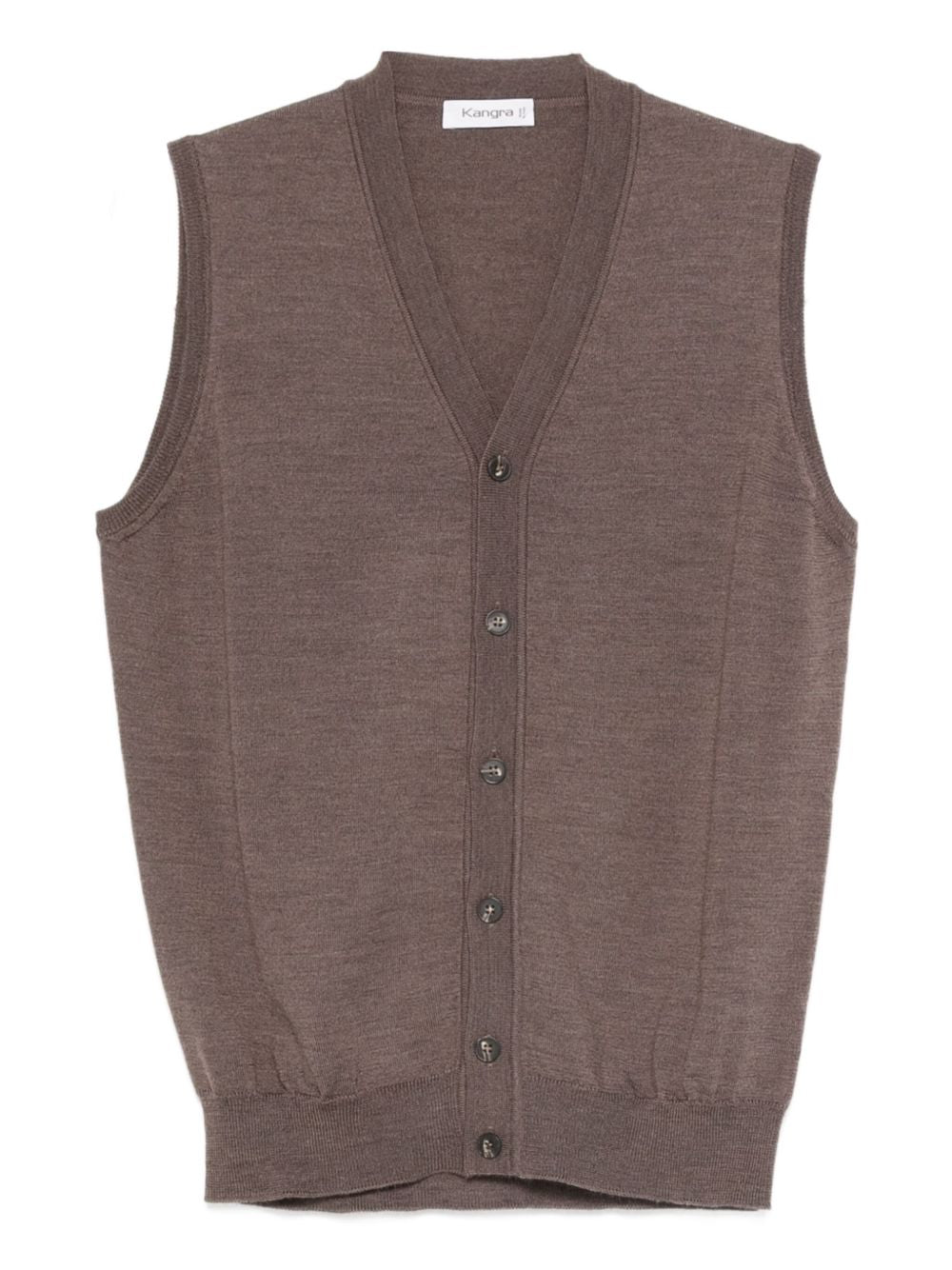 Gilet con lavorazione a maglia in marrone Kangra - uomo 