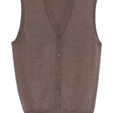 Gilet con lavorazione a maglia in marrone Kangra - uomo 
