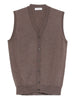 Men's knitted vest in Kangra brown