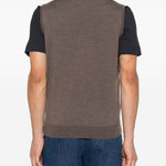 Gilet con lavorazione a maglia in marrone Kangra - uomo 