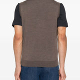 Gilet con lavorazione a maglia in marrone Kangra - uomo 