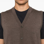 Gilet con lavorazione a maglia in marrone Kangra - uomo 