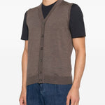 Gilet con lavorazione a maglia in marrone Kangra - uomo 