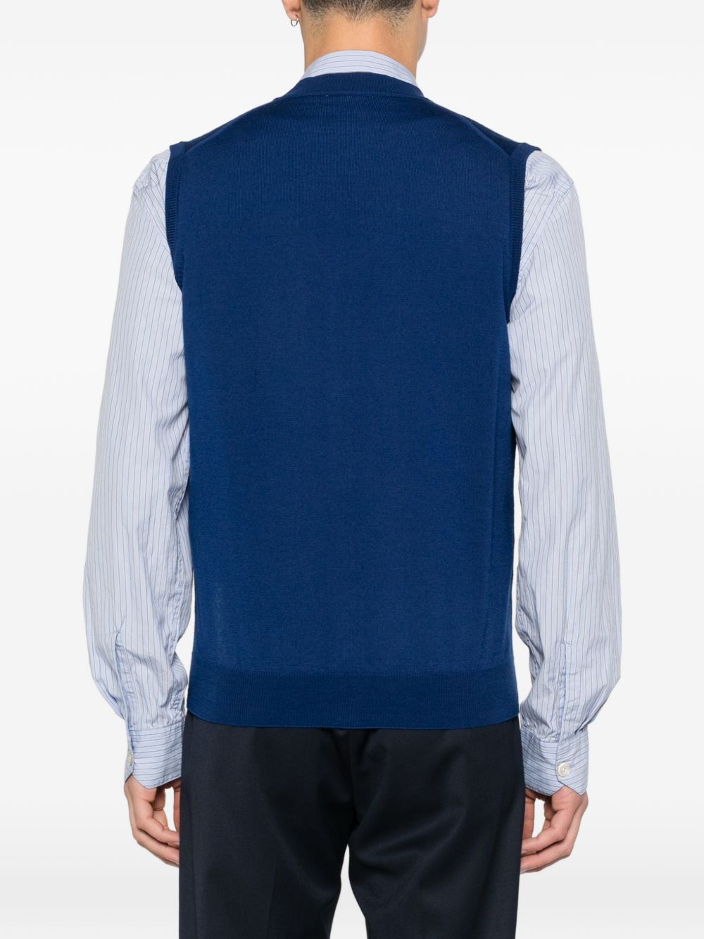 Gilet con scollo a V in blu Kangra - uomo 