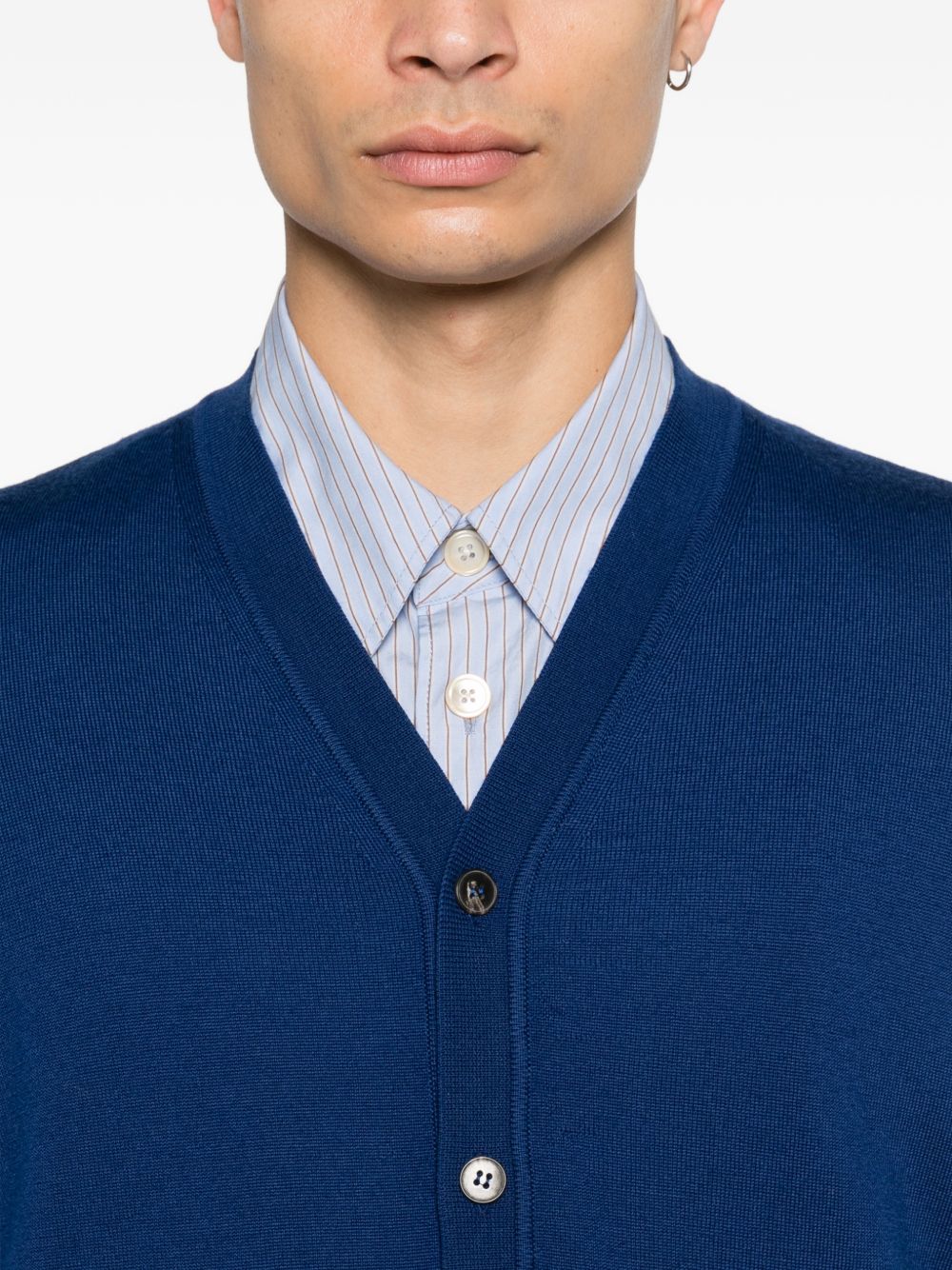 Gilet con scollo a V in blu Kangra - uomo 