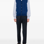 Gilet con scollo a V in blu Kangra - uomo 
