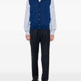 Gilet con scollo a V in blu Kangra - uomo 