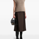 Gonna lunga satinata in marrone scuro Khaite - donna 