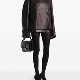 Giacca a collo alto in pelle dean in marrone Khaite - donna 