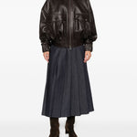 Giacca con colletto in pelliccia in marrone Khaite - donna 
