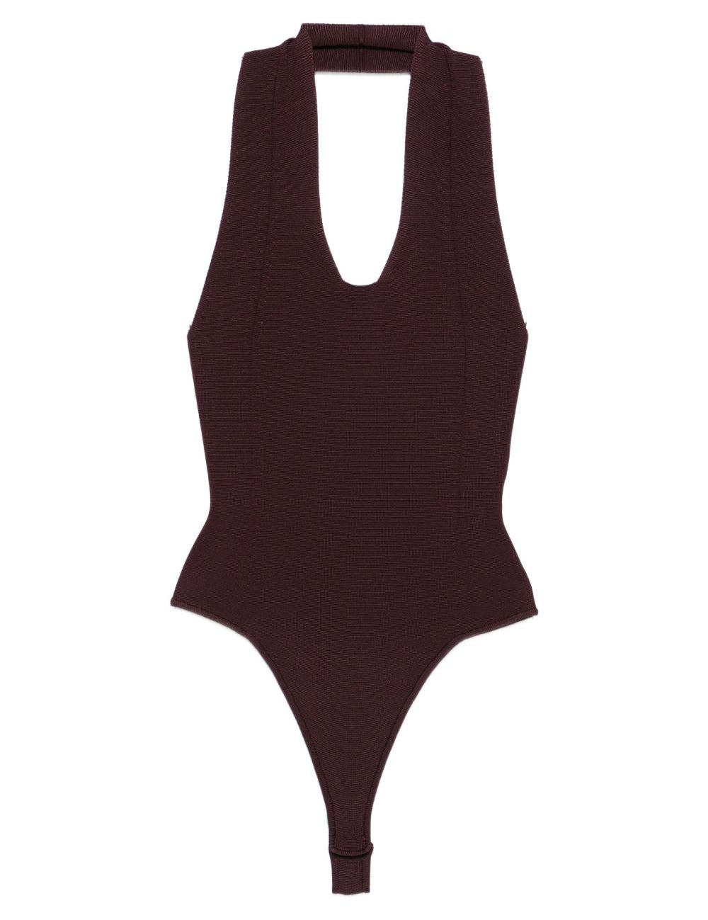 Body con scollo all'americana in borgogna Khaite - donna 
