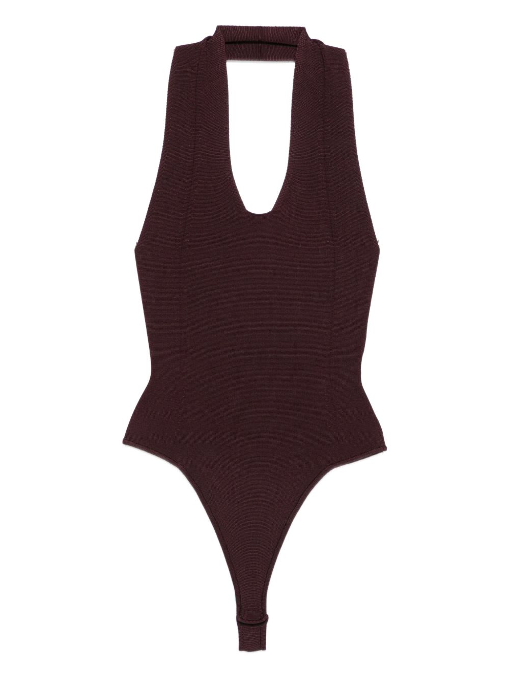 Body con scollo all'americana in borgogna Khaite - donna 