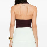 Body con scollo all'americana in borgogna Khaite - donna 
