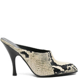 Mules con tacco effetto serpente in beige Khaite - donna 