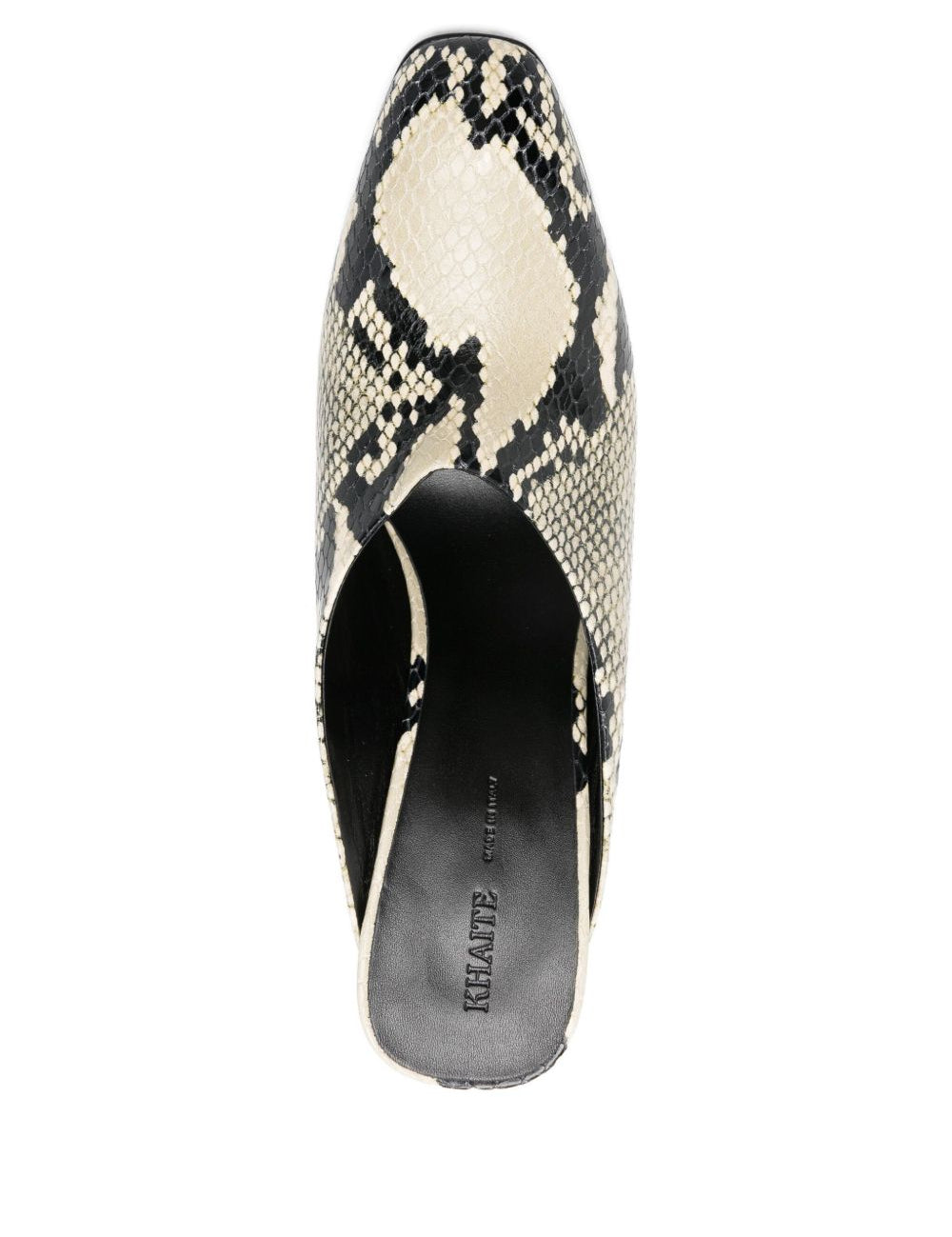 Mules con tacco effetto serpente in beige Khaite - donna 