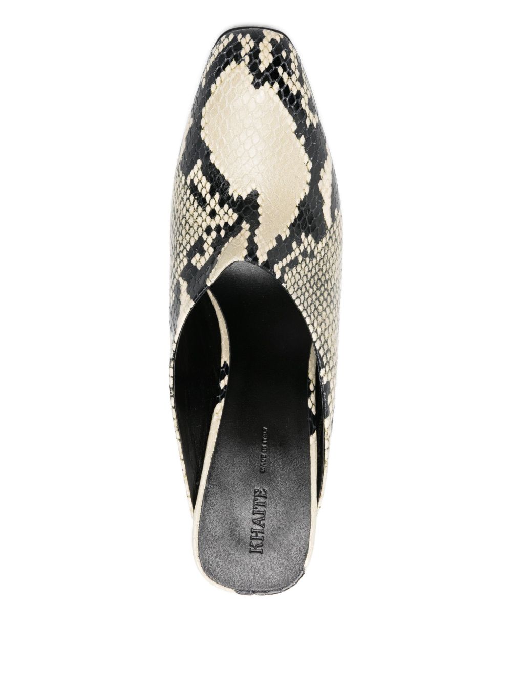Mules con tacco effetto serpente in beige Khaite - donna 