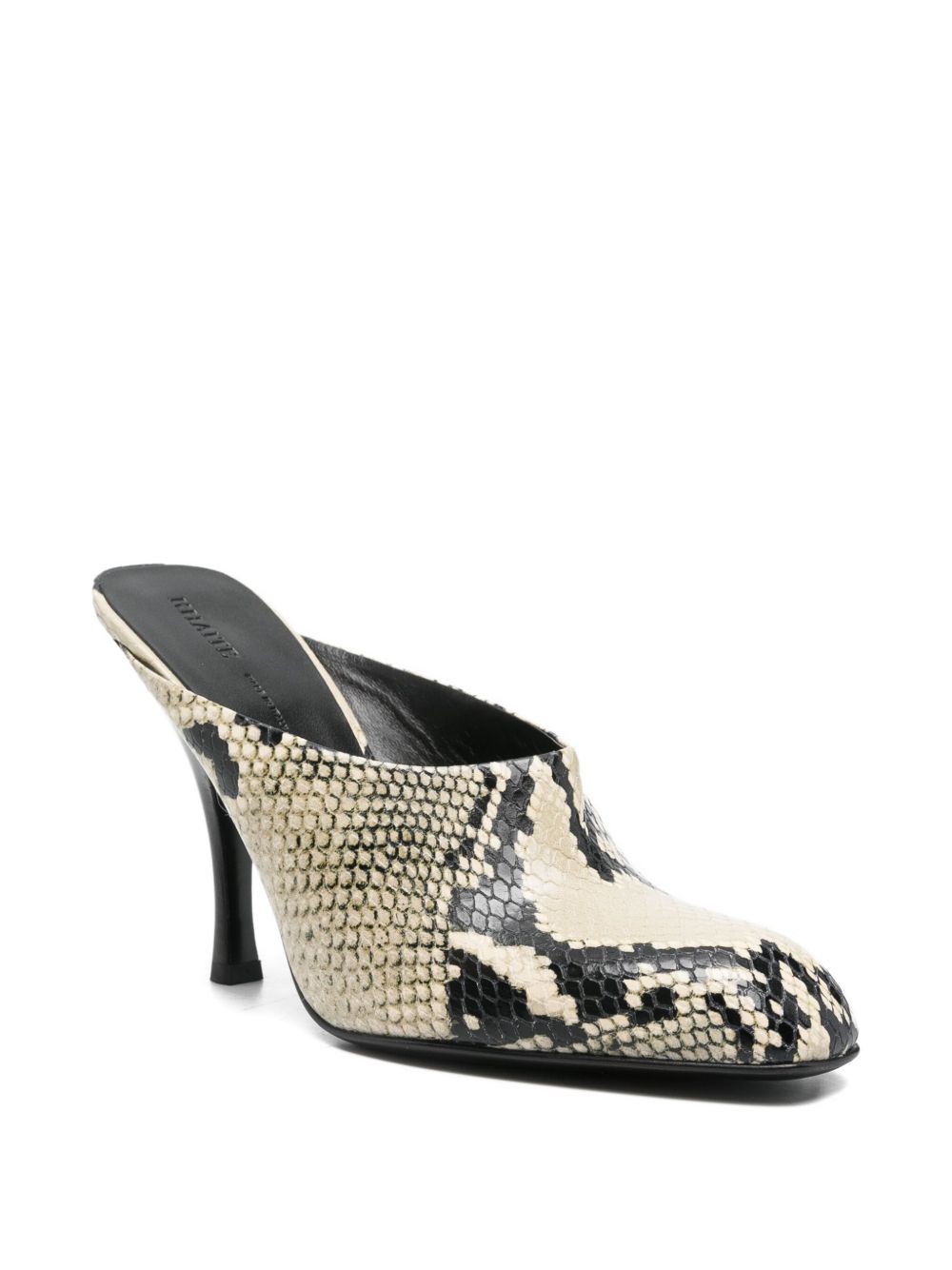 Mules con tacco effetto serpente in beige Khaite - donna 
