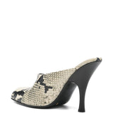 Mules con tacco effetto serpente in beige Khaite - donna 
