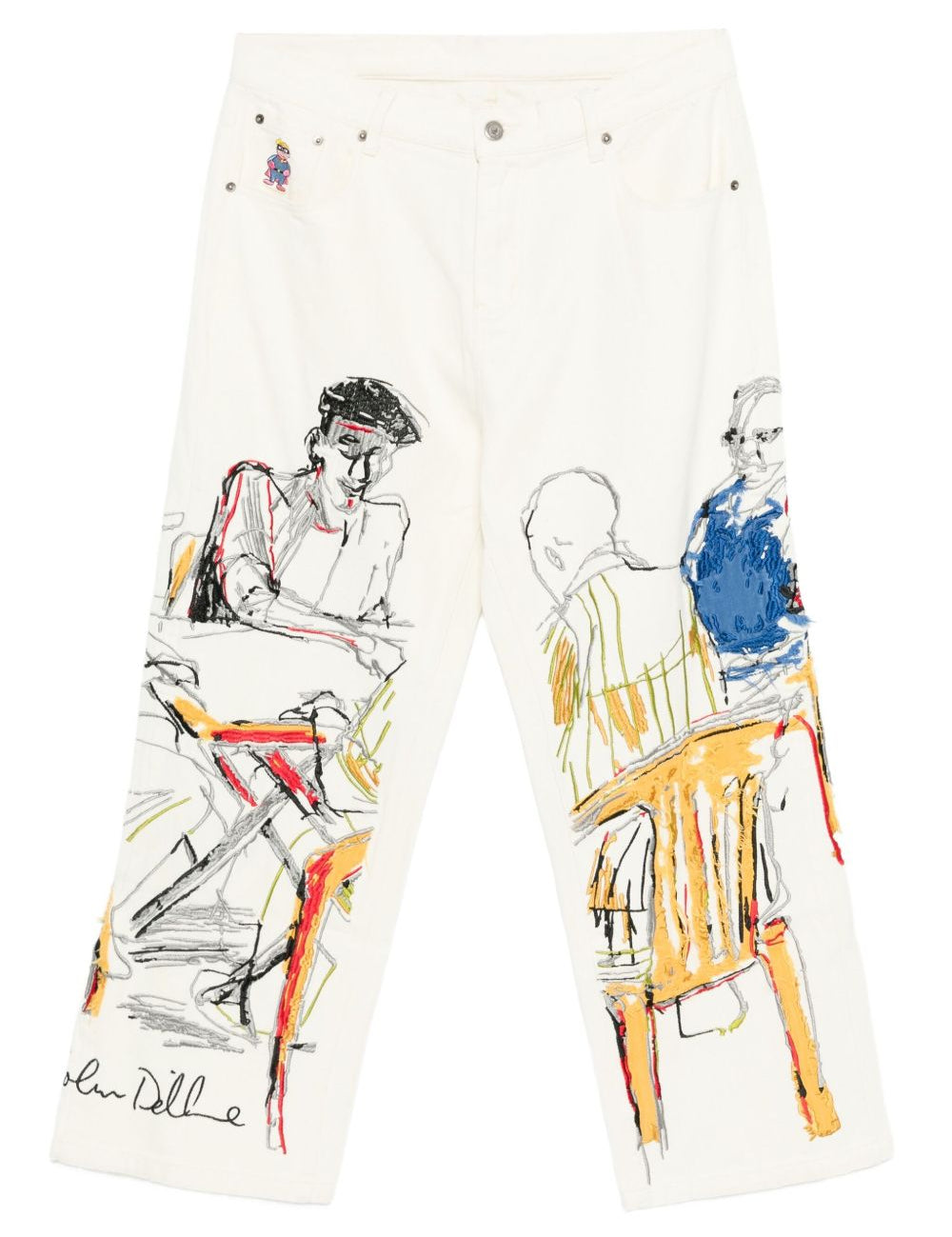 Jeans con stampa grafica in avorio KidSuper - uomo 