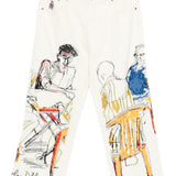 Jeans con stampa grafica in avorio KidSuper - uomo 
