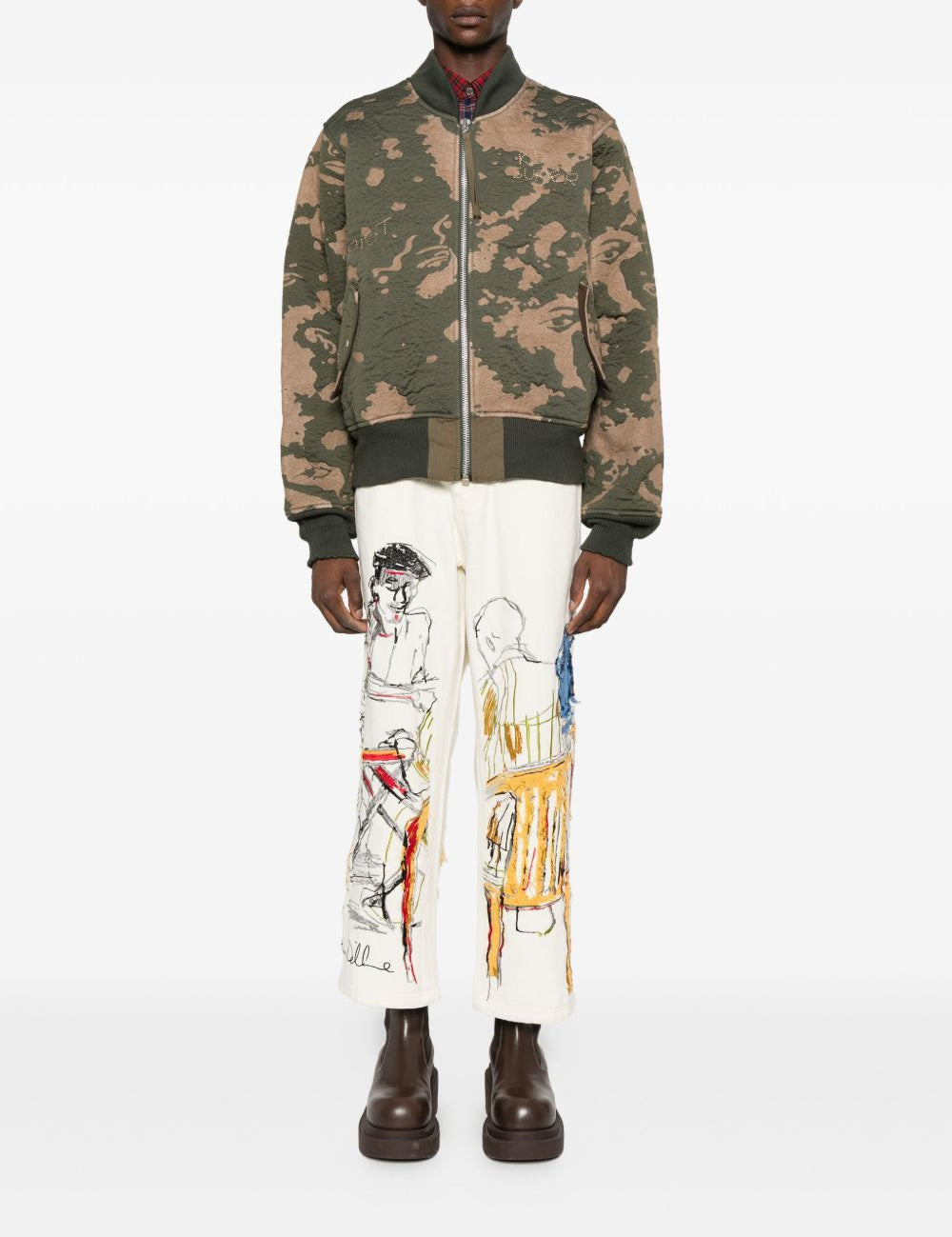 Jeans con stampa grafica in avorio KidSuper - uomo 