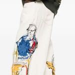Jeans con stampa grafica in avorio KidSuper - uomo 