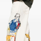 Jeans con stampa grafica in avorio KidSuper - uomo 