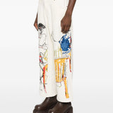 Jeans con stampa grafica in avorio KidSuper - uomo 