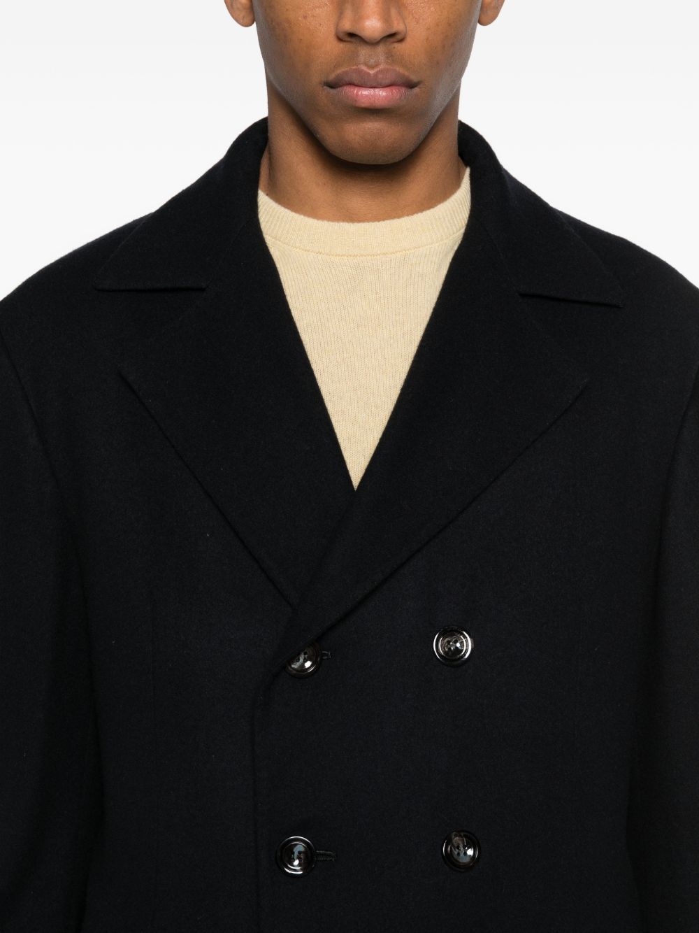 Cappotto doppiopetto in blu Kiton - uomo 