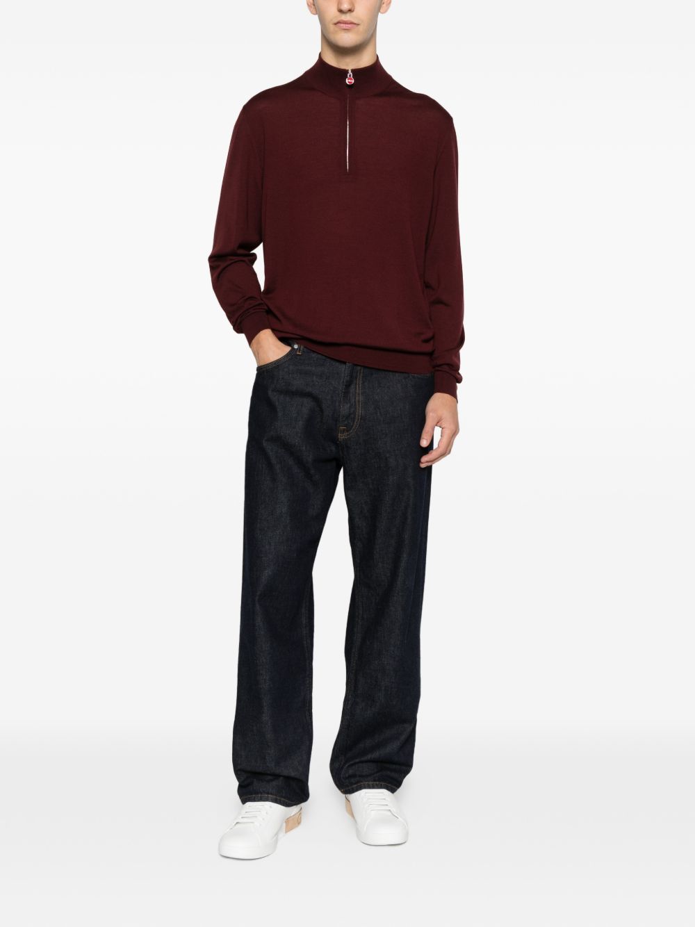 Maglione a collo alto in bordeaux Kiton - uomo 