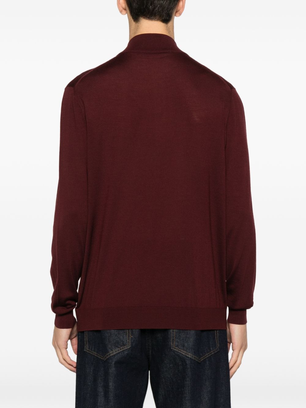 Maglione a collo alto in bordeaux Kiton - uomo 