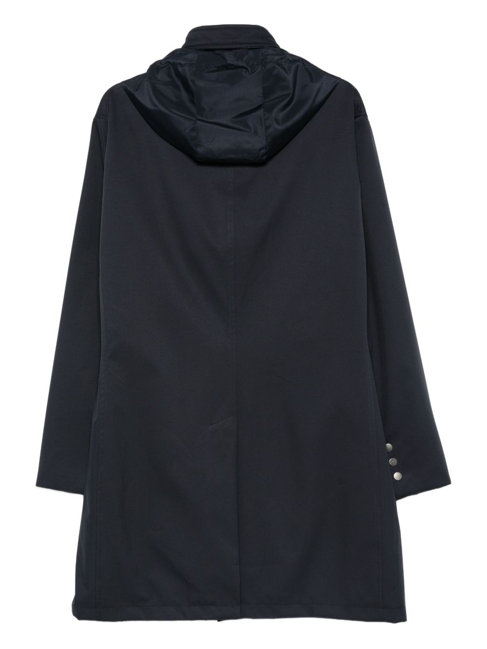 Cappotto con bottoni e cappuccio in blu Kiton - uomo 