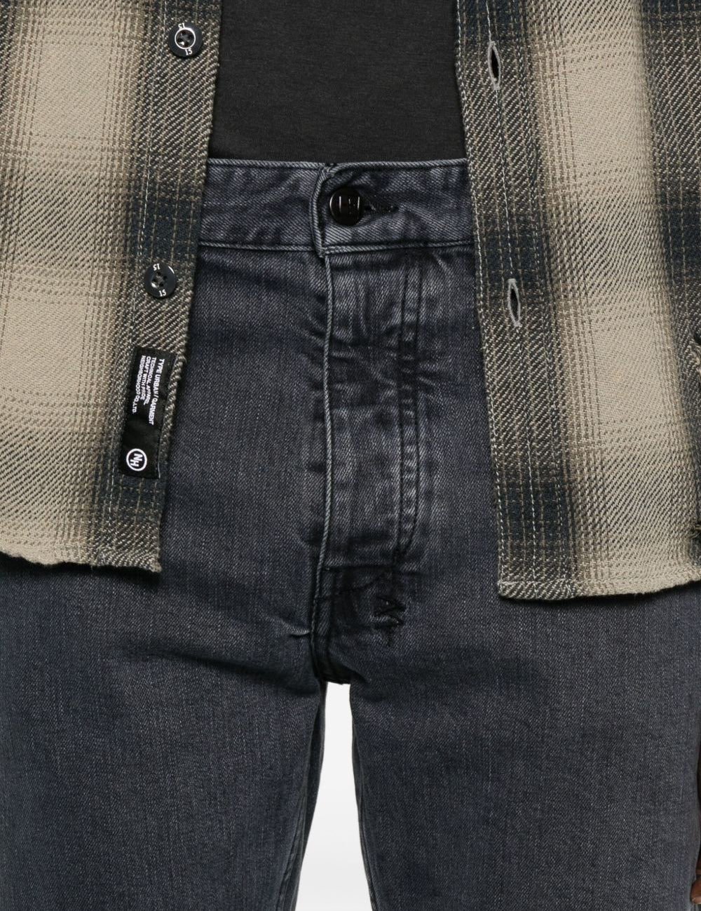 Jeans dritti con patch a bottoni in blu Ksubi - uomo 