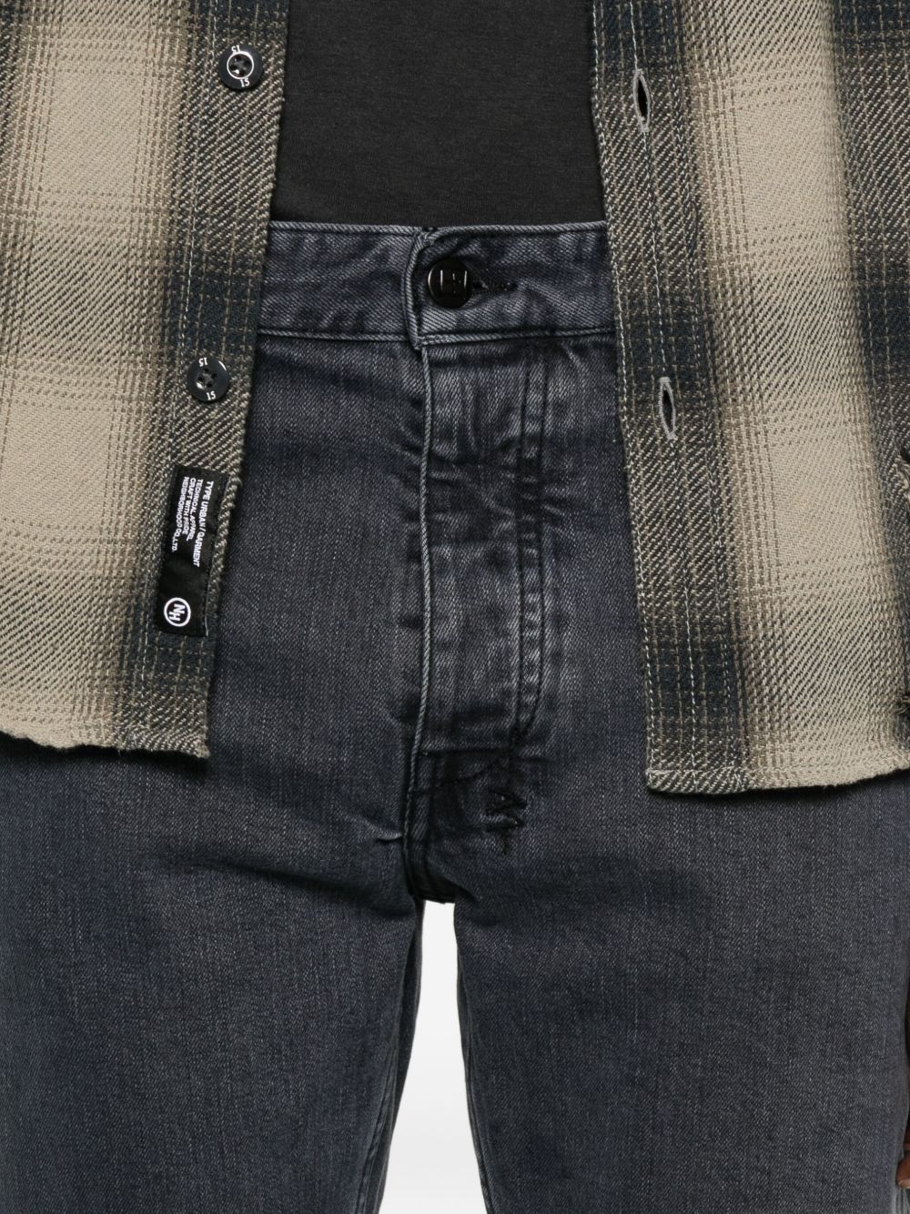 Jeans dritti con patch a bottoni in blu Ksubi - uomo 